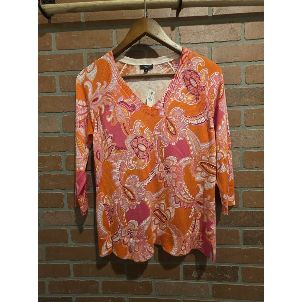 Talbots Women's Long Sleeve Blouse Size Petite Small Multicolor Floral New Sku60